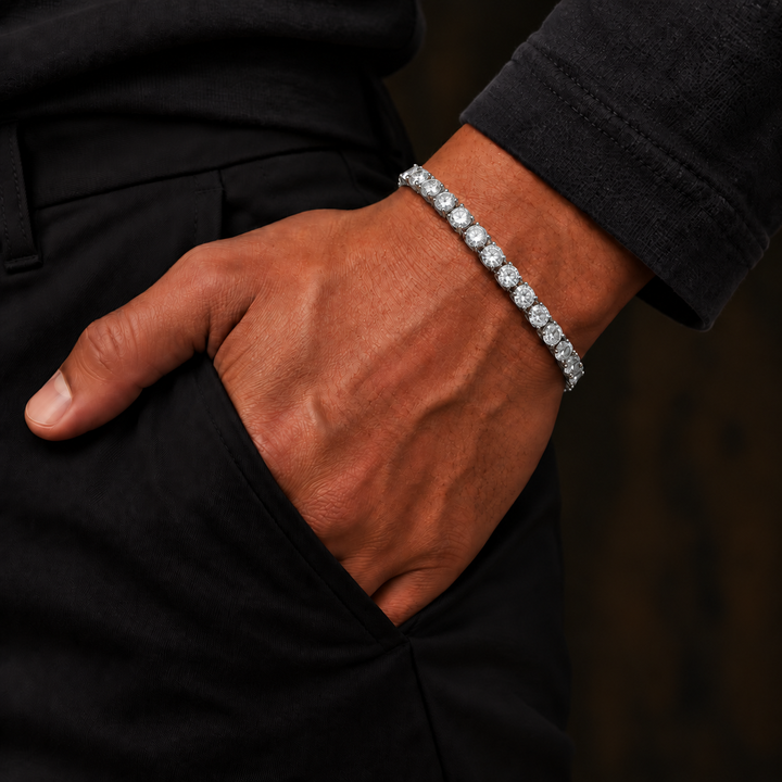 Tennis Armband - Witgoud 5mm