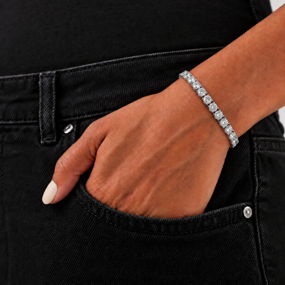Tennis Armband - Witgoud 5mm
