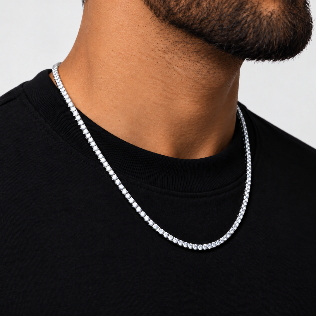 Tennis Ketting - Witgoud 3 mm