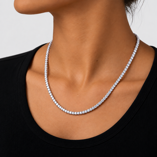 Tennis Ketting - Witgoud 3 mm