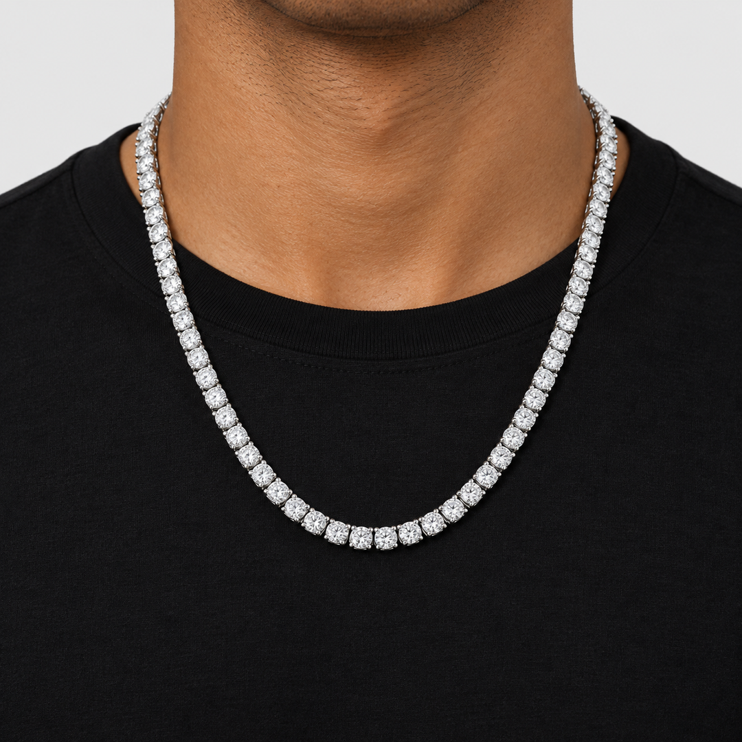 Tennis Ketting - Witgoud 4 mm