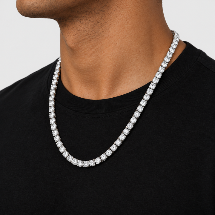 Tennis Ketting - Witgoud 4 mm