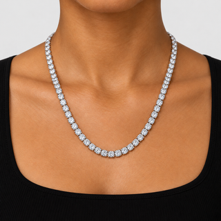 Tennis Ketting - Witgoud 4 mm