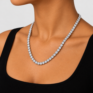 Tennis Ketting - Witgoud 4 mm