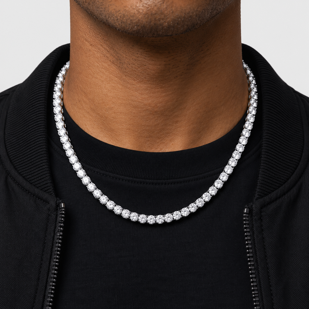 Tennis Ketting - Witgoud 5 mm