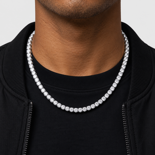 Tennis Ketting - Witgoud 5 mm