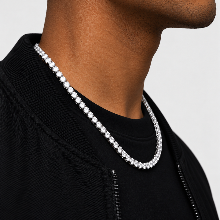 Tennis Ketting - Witgoud 5 mm