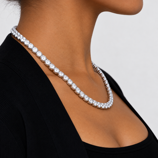 Tennis Ketting - Witgoud 5 mm