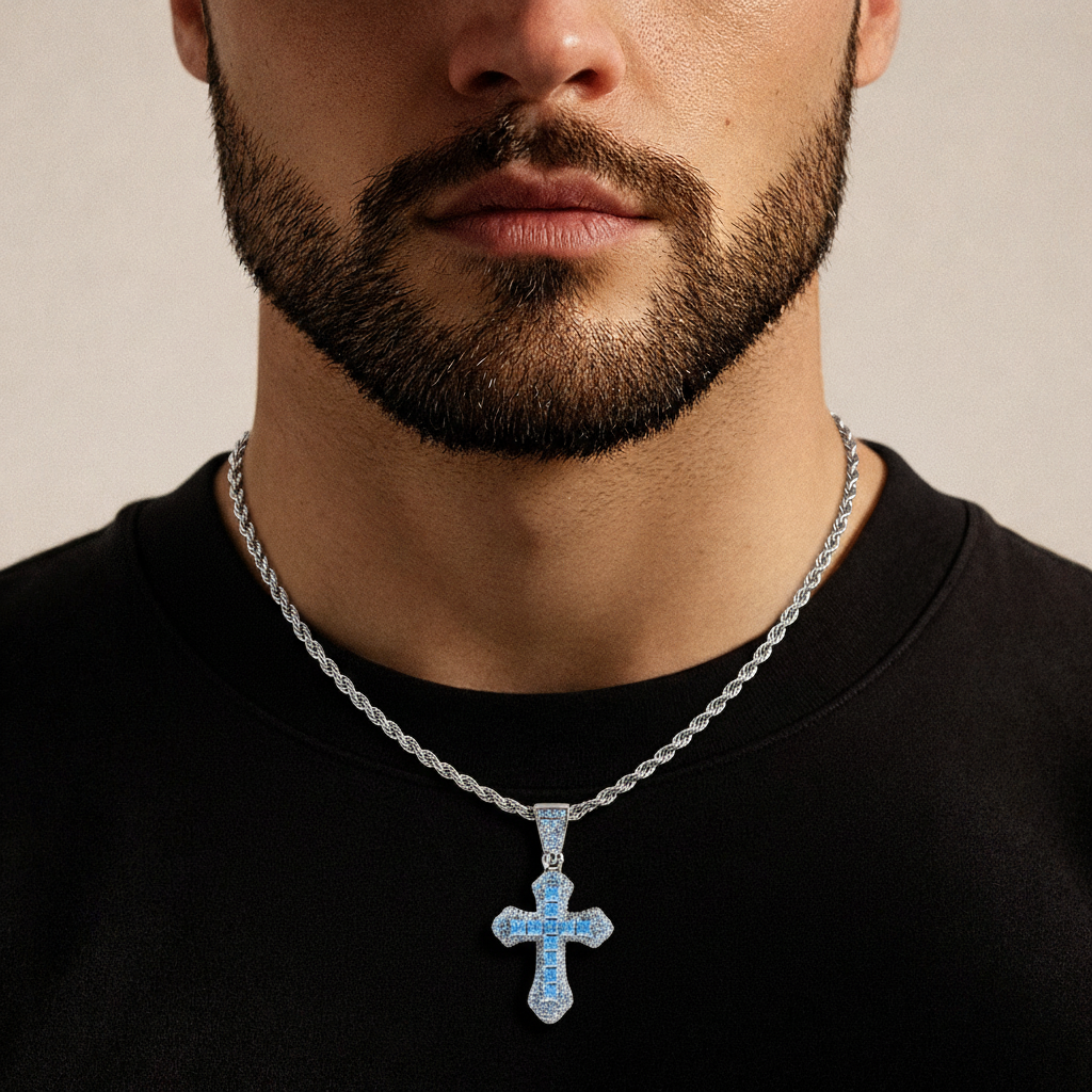 Blue Frost Cross Hanger