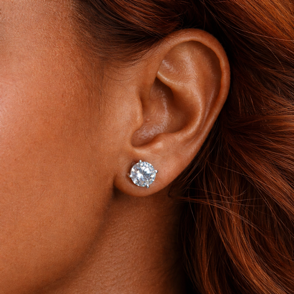 Moissanite Diamond Studs - Zilver