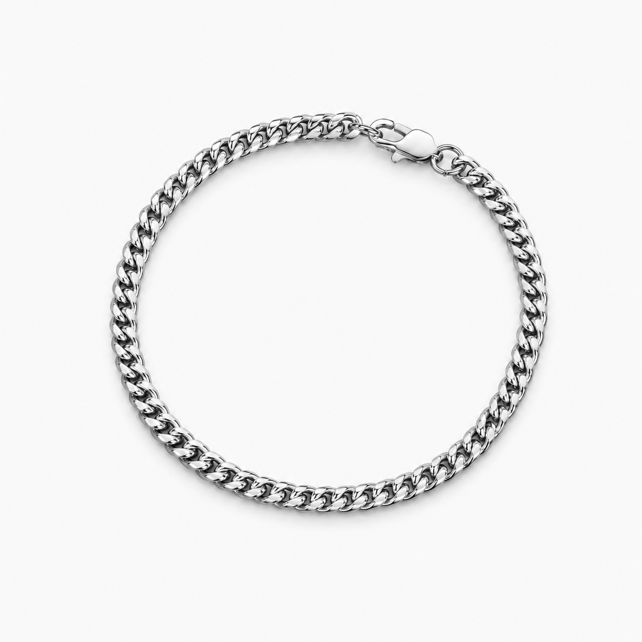 Miami cubana armband - 4mm Zilver