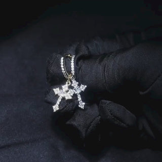 Crystal Cross Oorbellen Zilver