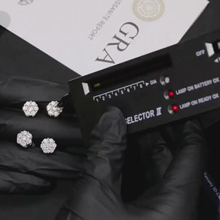 Moissanite Flower Studs - Zilver