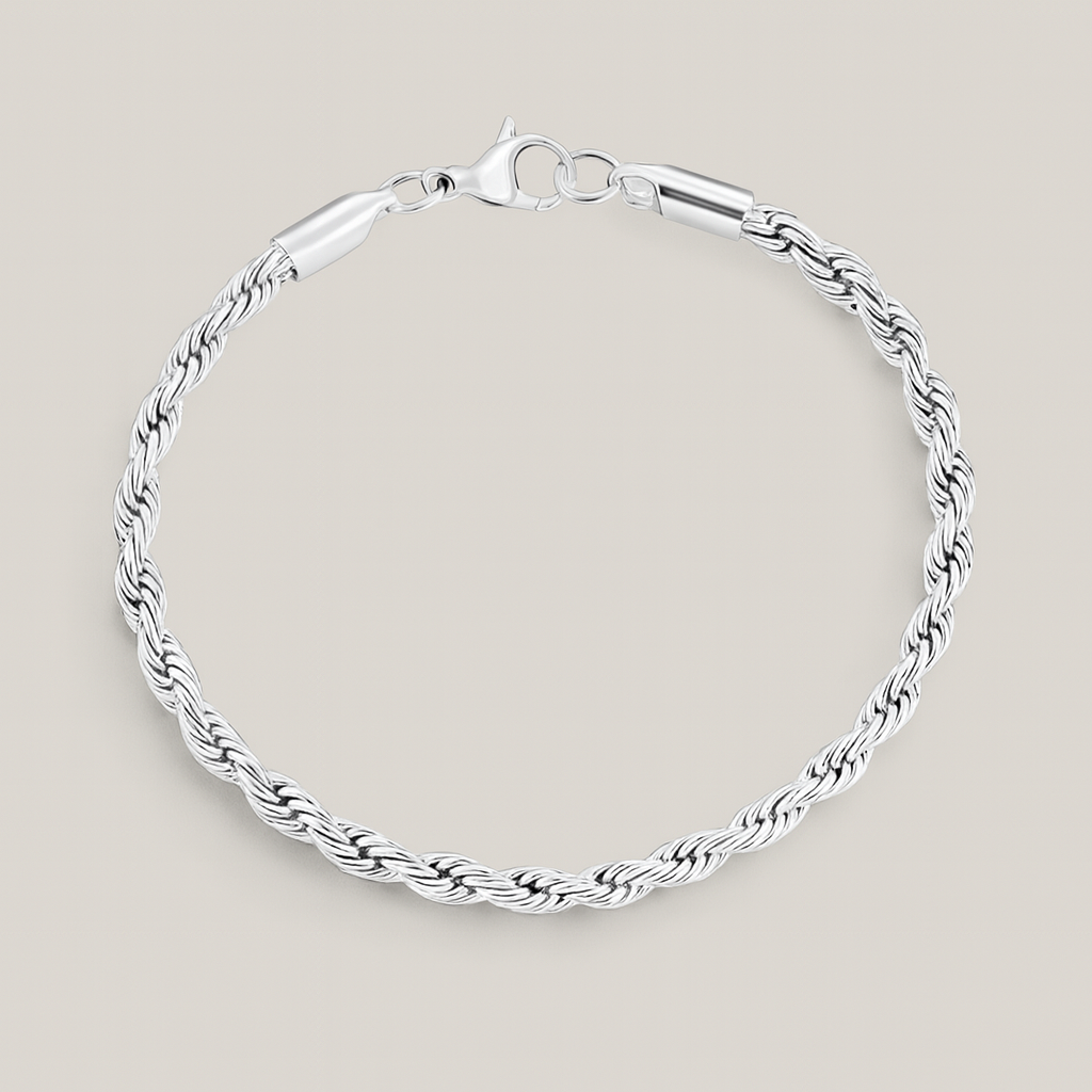 Rope Armband - Witgoud 5 mm