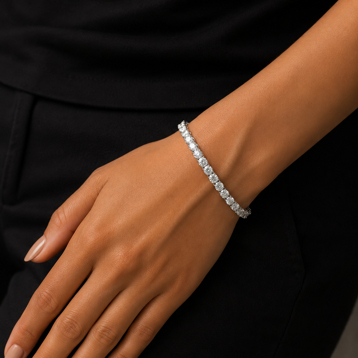 Tennis Armband - Witgoud 5mm