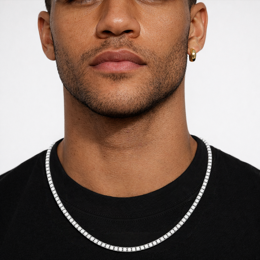 Tennis Ketting - Witgoud 4 mm