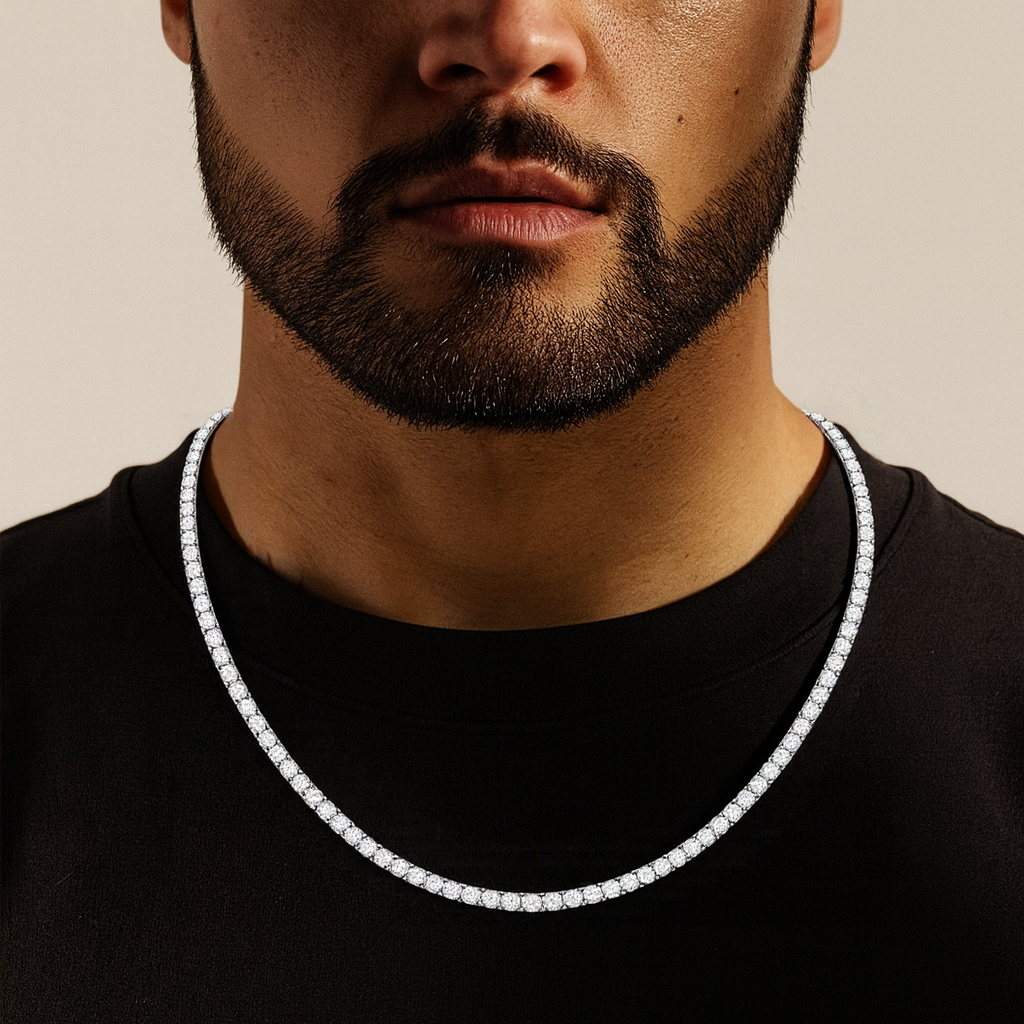 Tennis Ketting - Witgoud 5 mm