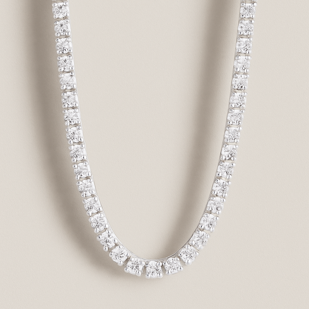 Tennis Ketting - Witgoud 4 mm