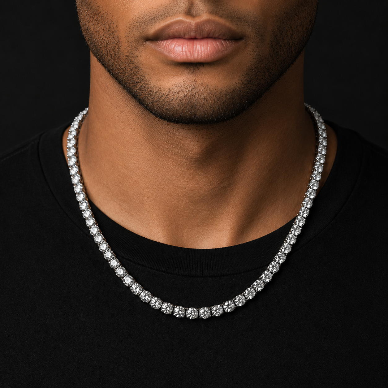 Tennis Ketting - Witgoud 5 mm