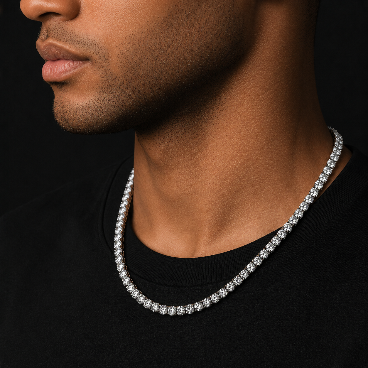 Tennis Ketting - Witgoud 5 mm