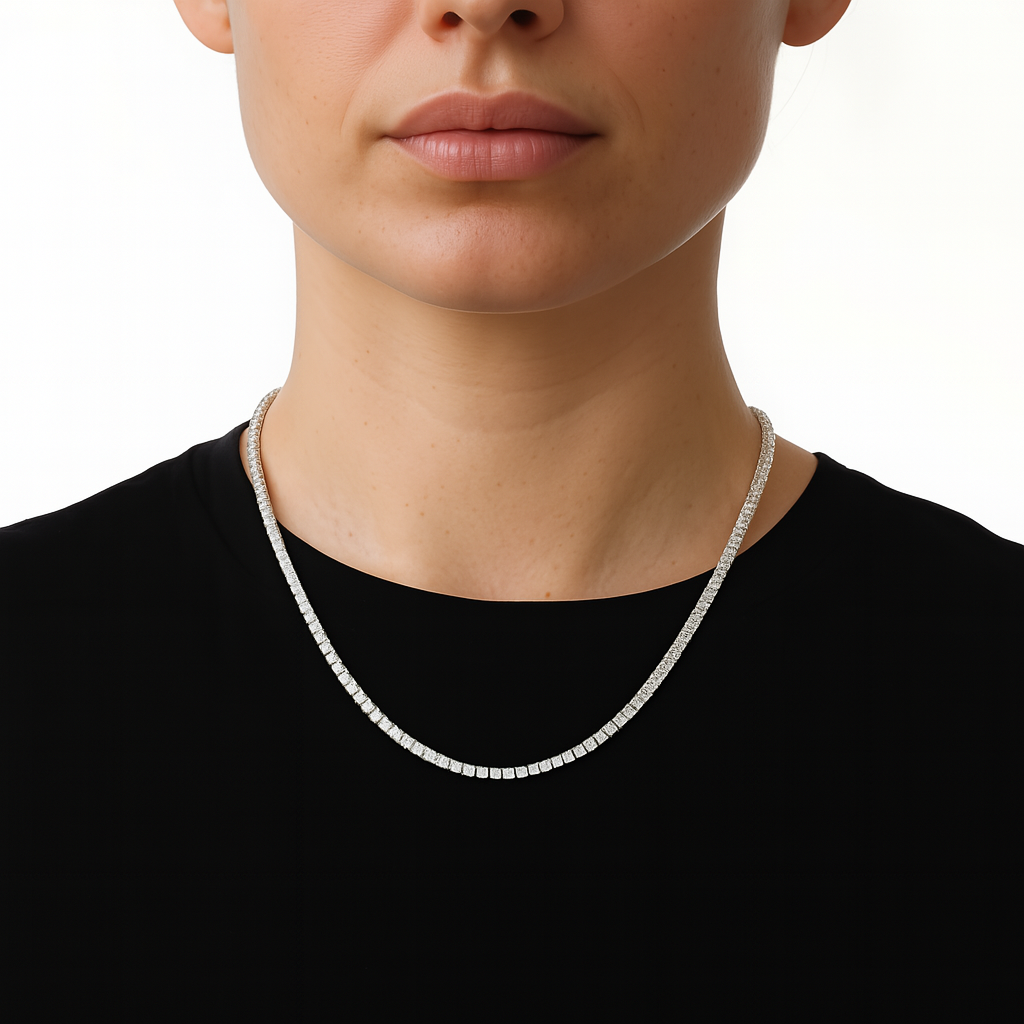 Tennis Ketting - Witgoud 4 mm