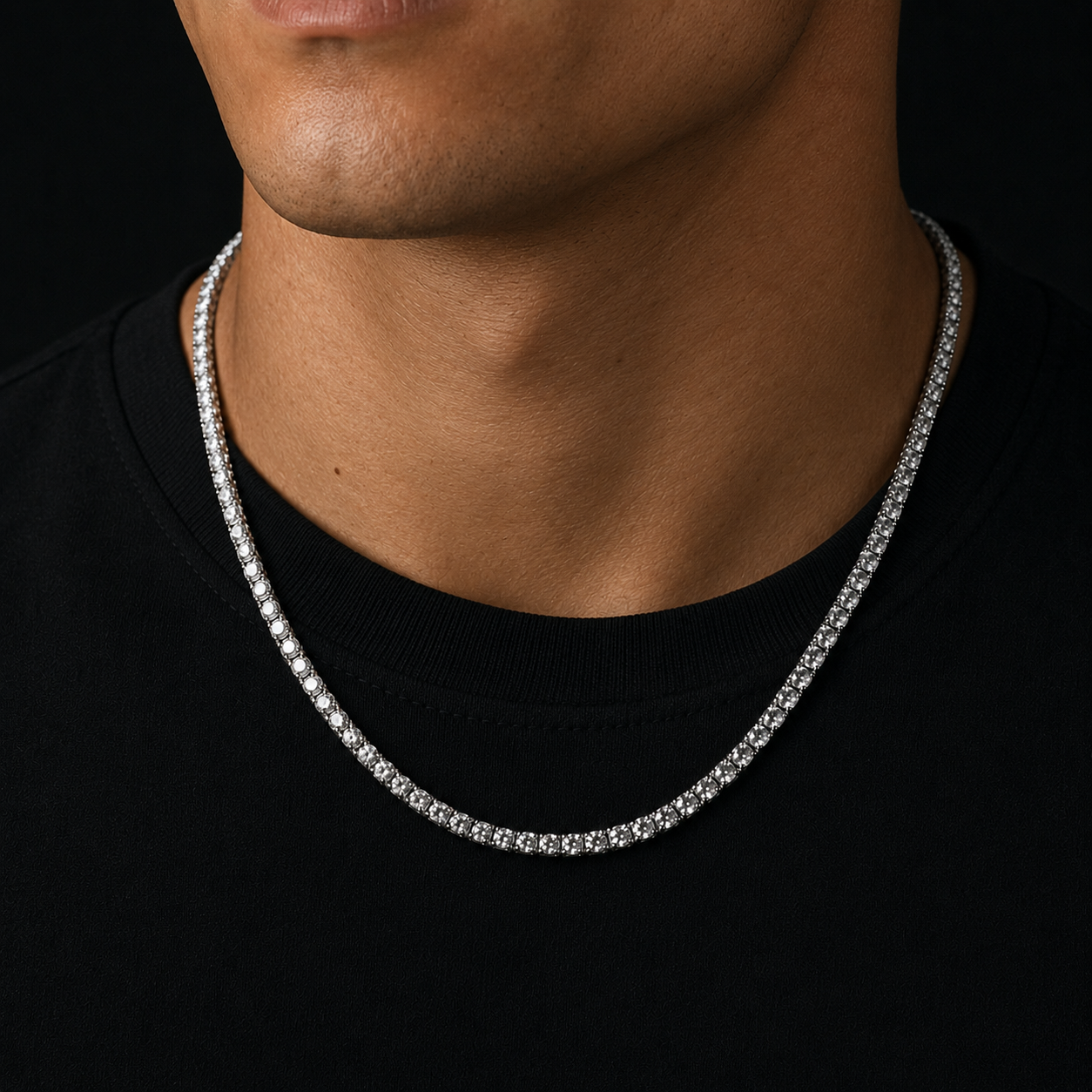 Tennis Ketting - Witgoud 3 mm