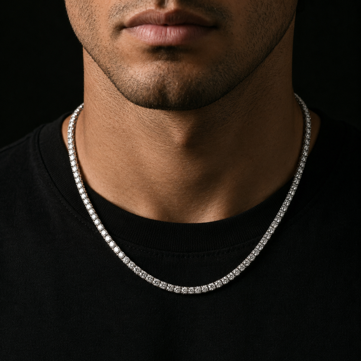 Tennis Ketting - Witgoud 4 mm