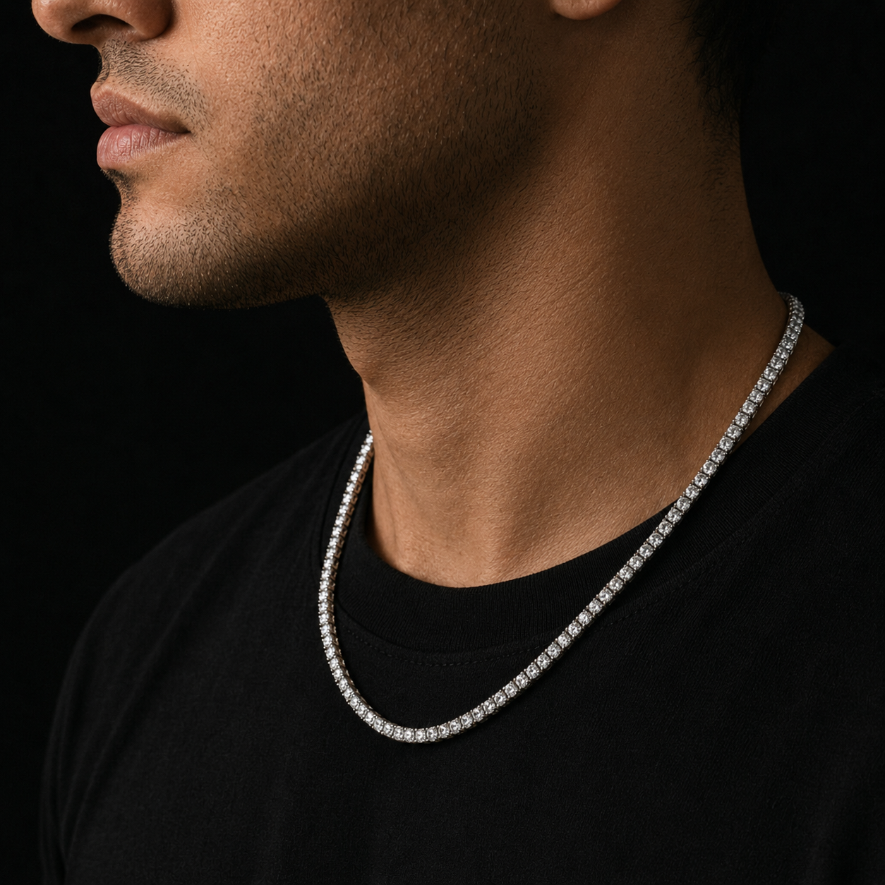Tennis Ketting - Witgoud 4 mm