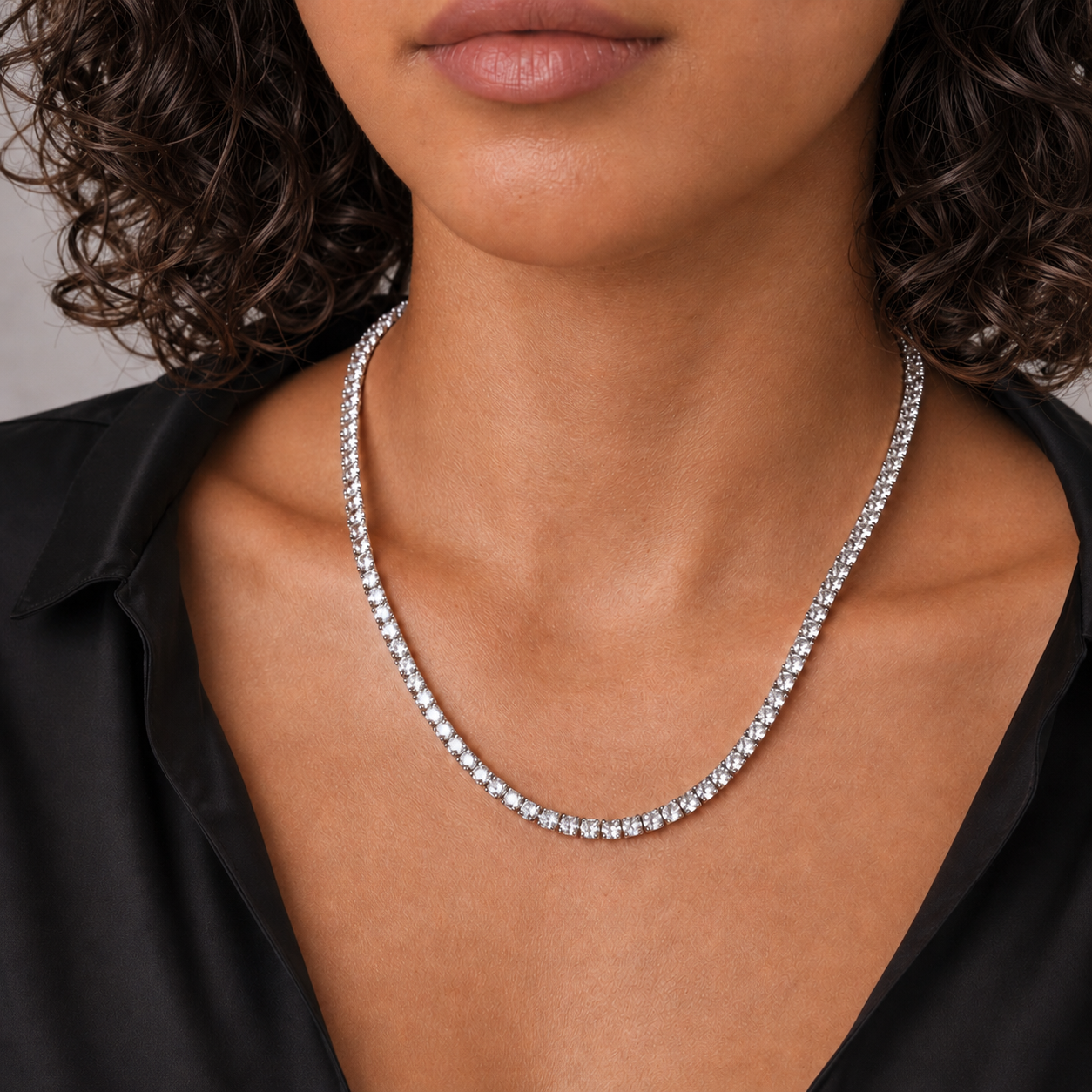 Tennis Ketting - Witgoud 4 mm