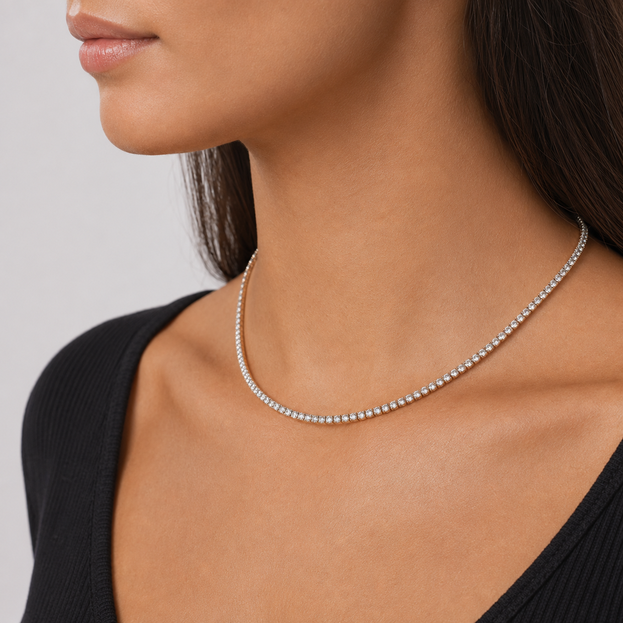 Tennis Ketting - Witgoud 3 mm