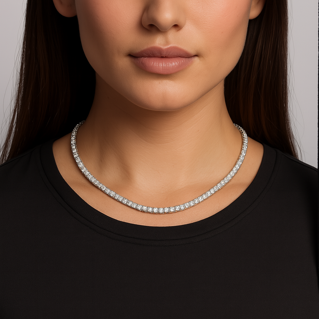 Tennis Ketting - Witgoud 3 mm