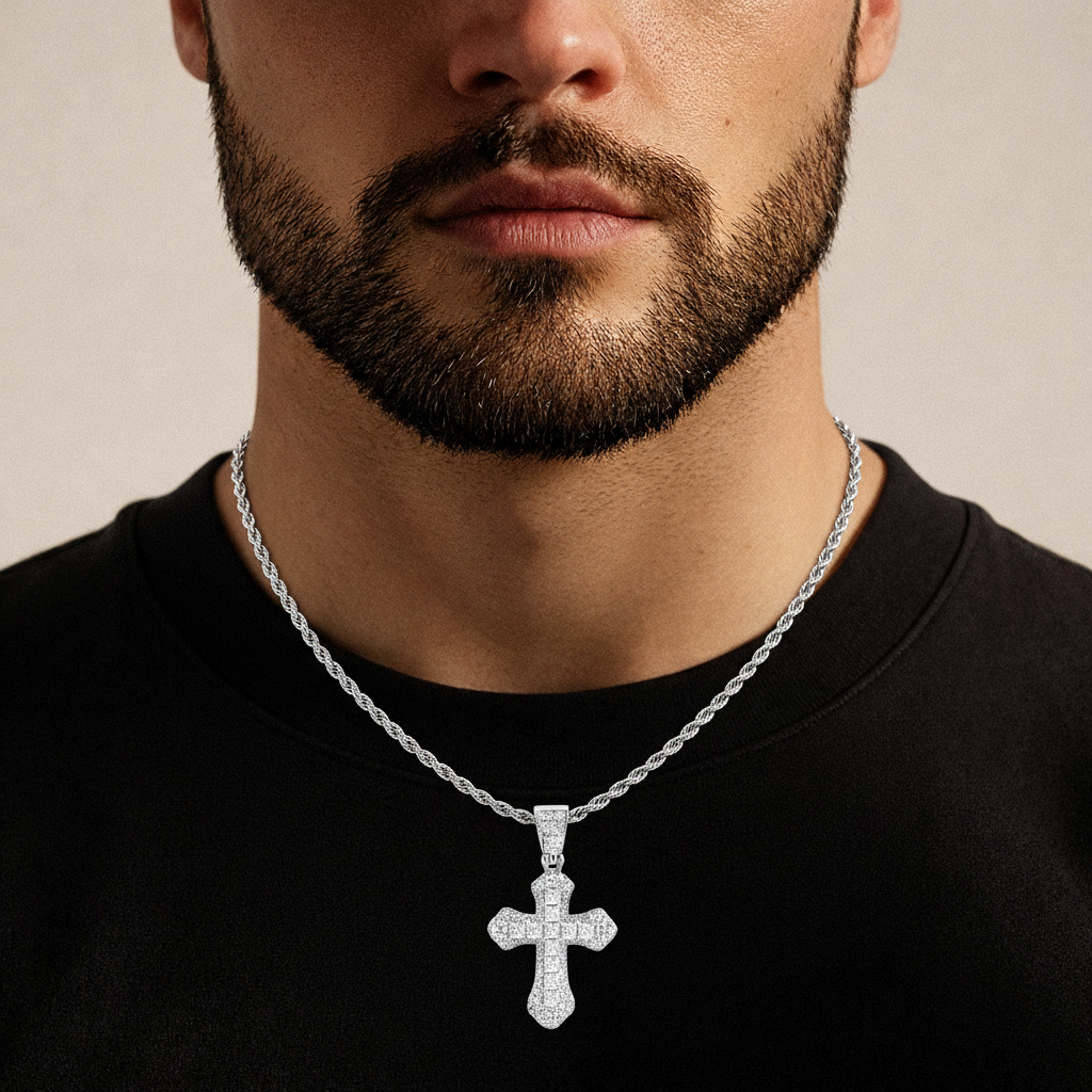 Zilver Frost Cross Hanger