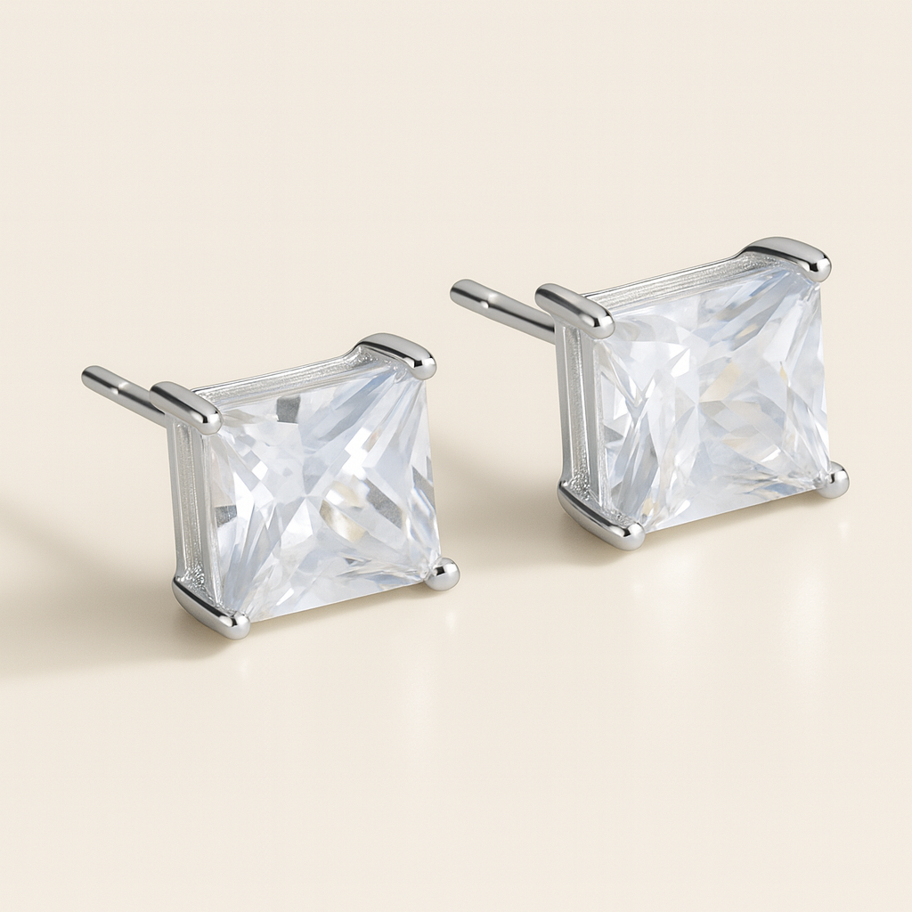 Iced Precision Oorbellen- Zilver