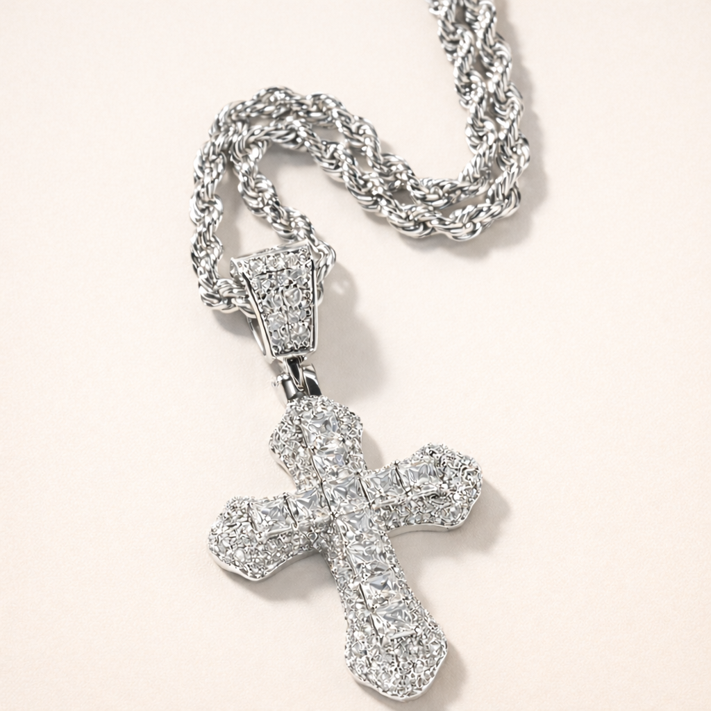 Zilver Frost Cross Hanger